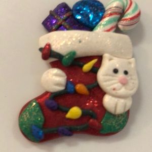 🔴 Cat Glitter Stocking Pin🟢
